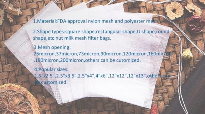 10*12” 크기 아마존 시장 졸라매는 끈 나일론 견과 우유 부대/견과 우유 여과 백 (FDA는 유효한 보고합니다)